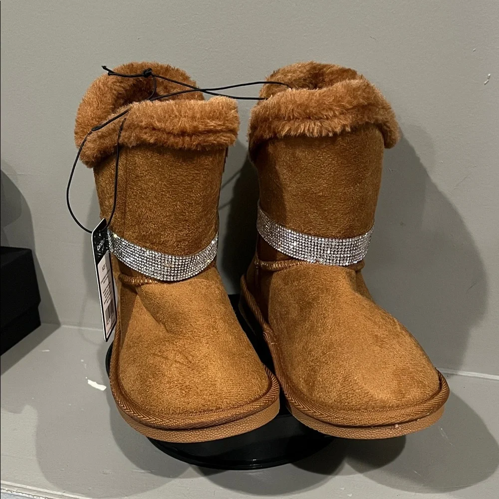 Bebe Brown Boots with Sparkling Strap